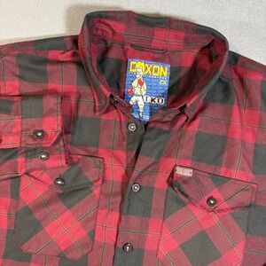 Dixxon‎ Flannel Shirt Mens XXL Red Black Plaid TKO Mike Tyson Outdoor Rare